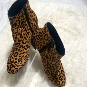 Kendall & Kylie Leopard Print Ankle Booties